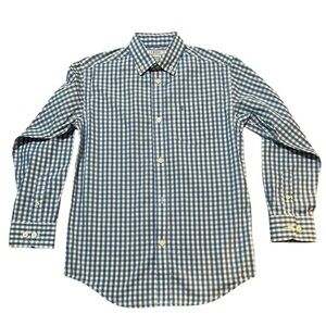 Izod Button Down Long Sleeve Shirt Boys Size M (10/12) Blue/White Stripe